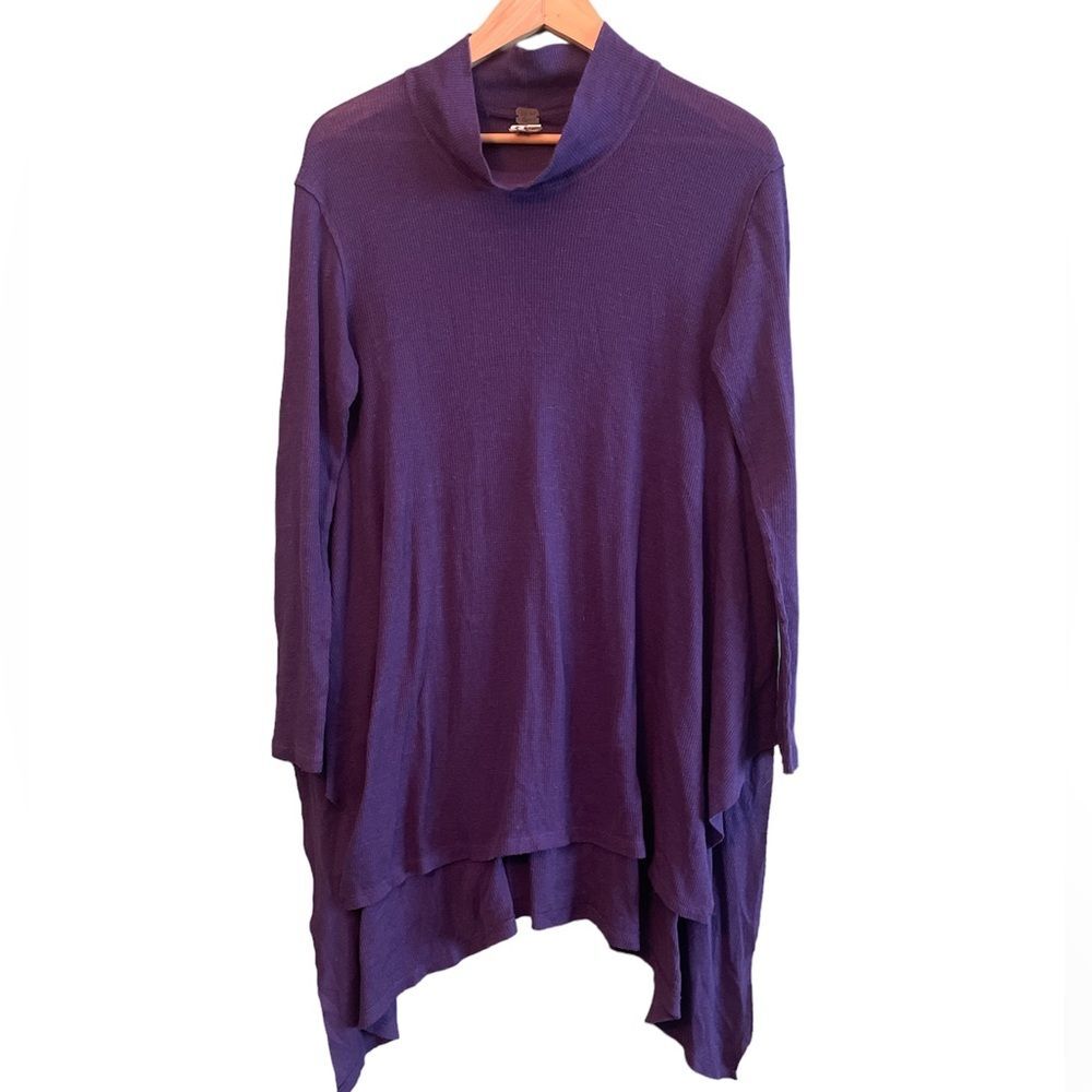 We The Free Tunic Ribbed Raw Hem Thermal Tunic Long Sleeve Oversized Sz S